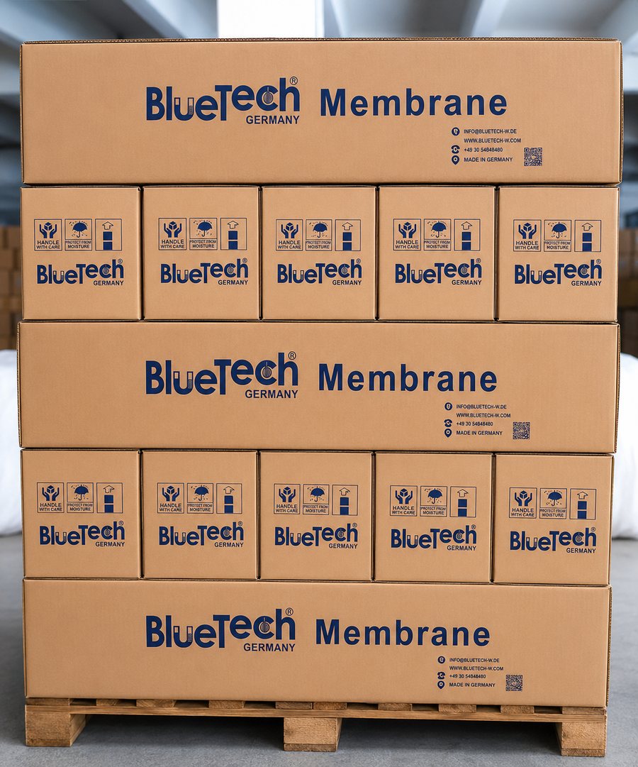 BlueTech membranes import packaging