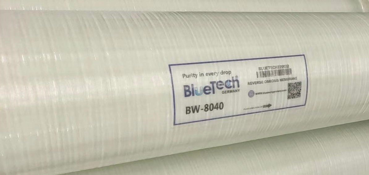 BlueTech BW-8040 reverse osmosis membrane label and element